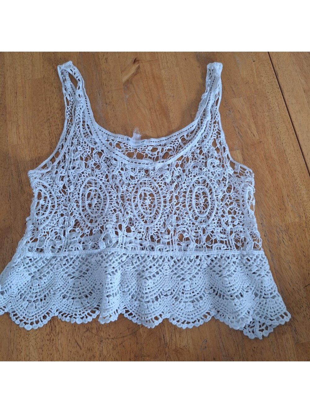 Breeze Over White Lace Tank Top